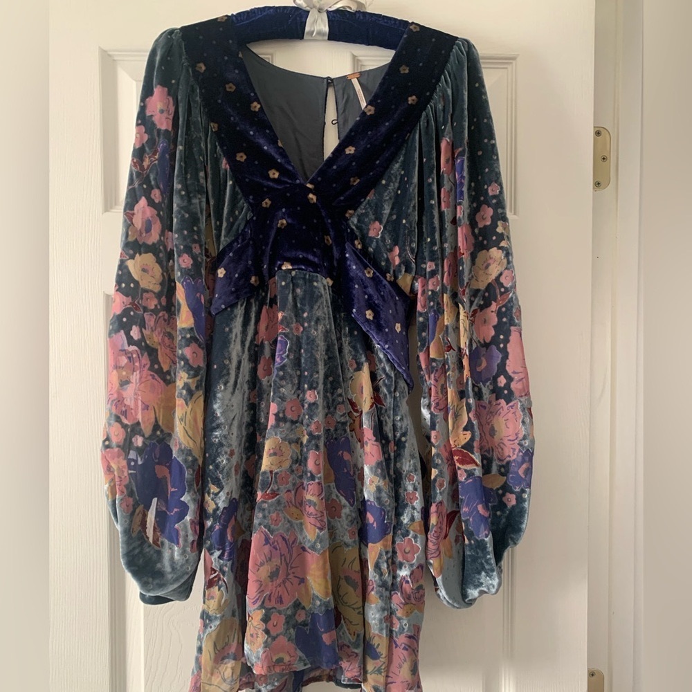 Rare Free People Last Letter Burnout Velvet Mini Dress